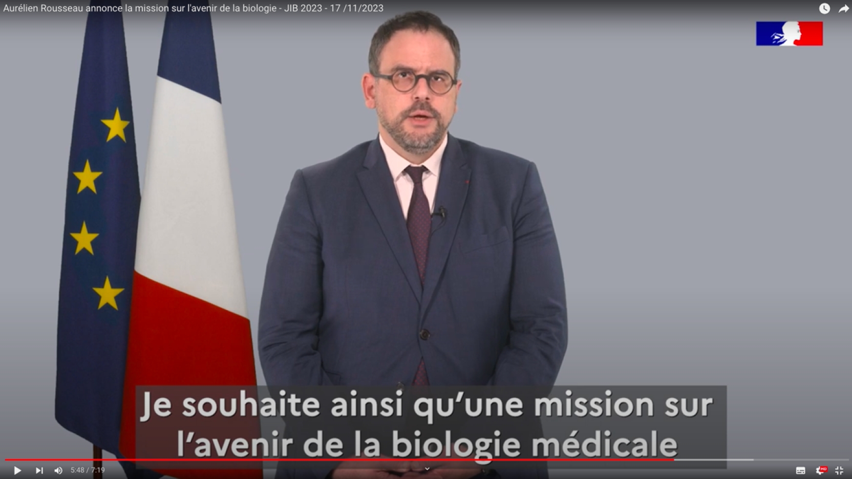 JIB 2023 : Aurélien Rousseau annonce la création d'une mission sur l'avenir de la biologie médicale dès janvier 2024
